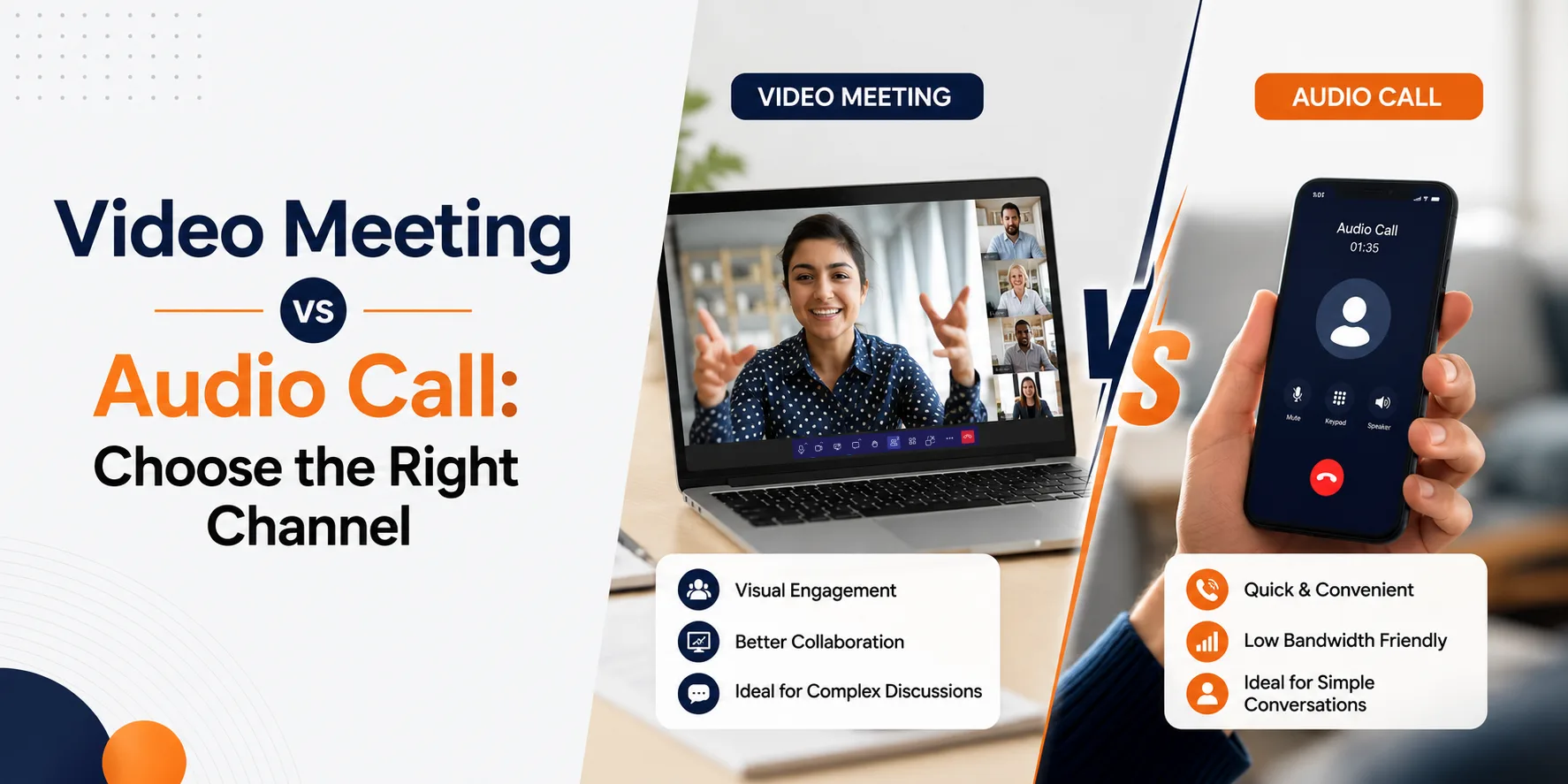 Video Meeting vs Audio Call