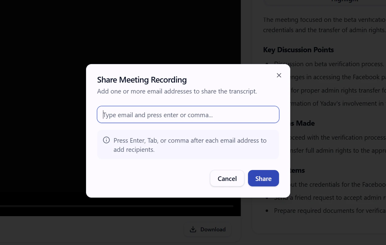 Share the Meeting Recording