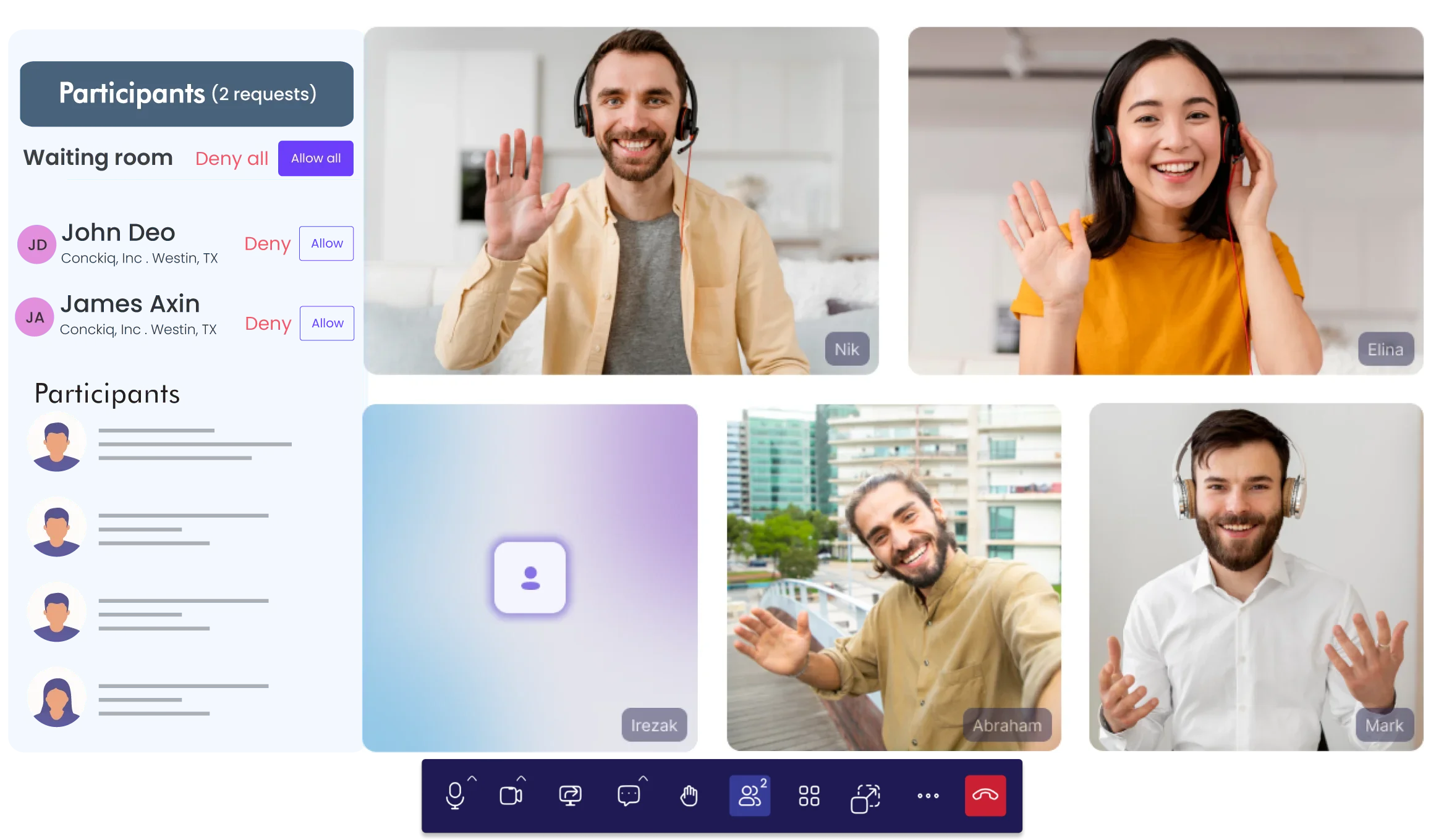 Waiting Room in Video meeting